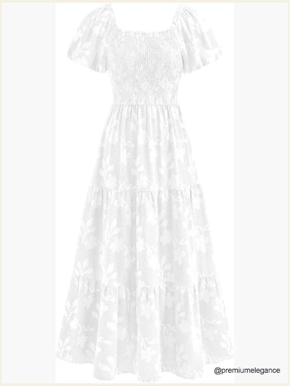 Summer Maxi Dress With Pockets Smocked Bodice Square Neck Boho Flowy